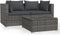 vidaXL - 3-delige - Loungeset - met - kussens - poly - rattan - grijs