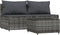 vidaXL - 3-delige - Loungeset - met - kussens - poly - rattan - grijs
