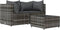 vidaXL - 3-delige - Loungeset - met - kussens - poly - rattan - grijs