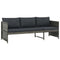 vidaXL - 3-delige - Loungeset - met - kussens - poly - rattan - grijs