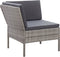 vidaXL - 3-delige - Loungeset - met - kussens - poly - rattan - grijs
