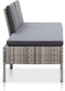 vidaXL - 3-delige - Loungeset - met - kussens - poly - rattan - grijs