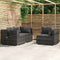vidaXL - 3-delige - Loungeset - met - kussens - poly - rattan - grijs