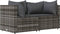 vidaXL - 3-delige - Loungeset - met - kussens - poly - rattan - grijs