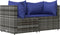 vidaXL - 3-delige - Loungeset - met - kussens - poly - rattan - grijs