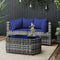 vidaXL - 3-delige - Loungeset - met - kussens - poly - rattan - grijs