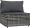 vidaXL - 3-delige - Loungeset - met - kussens - poly - rattan - grijs