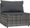 vidaXL - 3-delige - Loungeset - met - kussens - poly - rattan - grijs