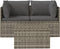 vidaXL - 3-delige - Loungeset - met - kussens - poly - rattan - grijs