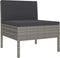vidaXL - 3-delige - Loungeset - met - kussens - poly - rattan - grijs