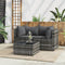 vidaXL - 3-delige - Loungeset - met - kussens - poly - rattan - grijs