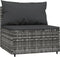 vidaXL - 3-delige - Loungeset - met - kussens - poly - rattan - grijs