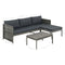 vidaXL - 3-delige - Loungeset - met - kussens - poly - rattan - grijs