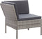 vidaXL - 3-delige - Loungeset - met - kussens - poly - rattan - grijs