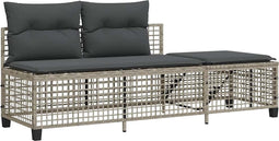 vidaXL - 3-delige - Loungeset - met - kussens - poly - rattan - lichtgrijs