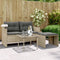 vidaXL - 3-delige - Loungeset - met - kussens - poly - rattan - lichtgrijs