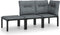vidaXL - 3-delige - Loungeset - met - kussens - poly - rattan - zwart - en - grijs