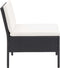 vidaXL - 3-delige - Loungeset - met - kussens - poly - rattan - zwart
