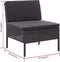 vidaXL - 3-delige - Loungeset - met - kussens - poly - rattan - zwart
