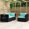 vidaXL - 3-delige - Loungeset - met - kussens - poly - rattan - zwart
