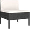 vidaXL - 3-delige - Loungeset - met - kussens - poly - rattan - zwart