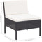 vidaXL - 3-delige - Loungeset - met - kussens - poly - rattan - zwart