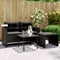 vidaXL - 3-delige - Loungeset - met - kussens - poly - rattan - zwart