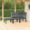 vidaXL - 3-delige - Loungeset - met - kussens - poly - rattan - zwart - en - grijs