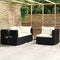 vidaXL - 3-delige - Loungeset - met - kussens - poly - rattan - zwart