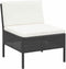 vidaXL - 3-delige - Loungeset - met - kussens - poly - rattan - zwart