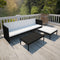 vidaXL - 3-delige - Loungeset - met - kussens - poly - rattan - zwart