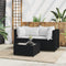 vidaXL - 3-delige - Loungeset - met - kussens - poly - rattan - zwart