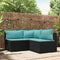 vidaXL - 3-delige - Loungeset - met - kussens - poly - rattan - zwart