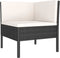 vidaXL - 3-delige - Loungeset - met - kussens - poly - rattan - zwart