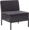 vidaXL - 3-delige - Loungeset - met - kussens - poly - rattan - zwart