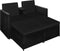 vidaXL - 3-delige - Loungeset - met - kussens - poly - rattan - zwart
