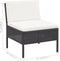 vidaXL - 3-delige - Loungeset - met - kussens - poly - rattan - zwart