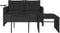 vidaXL - 3-delige - Loungeset - met - kussens - poly - rattan - zwart