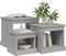 vidaXL - 3-delige - Salontafelset - bewerkt - hout - grijs - sonoma - eikenkleurig