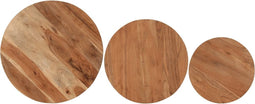 vidaXL - 3-delige - Salontafelset - massief - acaciahout - en - ijzer