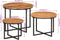 vidaXL - 3-delige - Salontafelset - massief - acaciahout - en - ijzer