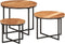 vidaXL - 3-delige - Salontafelset - massief - acaciahout - en - ijzer