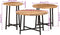 vidaXL - 3-delige - Salontafelset - massief - mangohout - en - ijzer