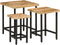 vidaXL - 3-delige - Salontafelset - massief - ruw - mangohout - en - ijzer