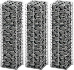 vidaXL - 3-delige - Schanskorfset - 25x25x100 - cm - gegalvaniseerd - draad