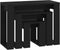 vidaXL - 3-delige - Tafeltjesset - bewerkt - hout - zwart