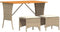 vidaXL - 3-delige - Tuinset - met - kussens - poly - rattan - beige