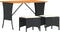 vidaXL - 3-delige - Tuinset - met - kussens - poly - rattan - zwart