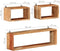 vidaXL - 3-delige - Wandschappenset - kubus - massief - acaciahout