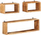 vidaXL - 3-delige - Wandschappenset - kubus - massief - acaciahout